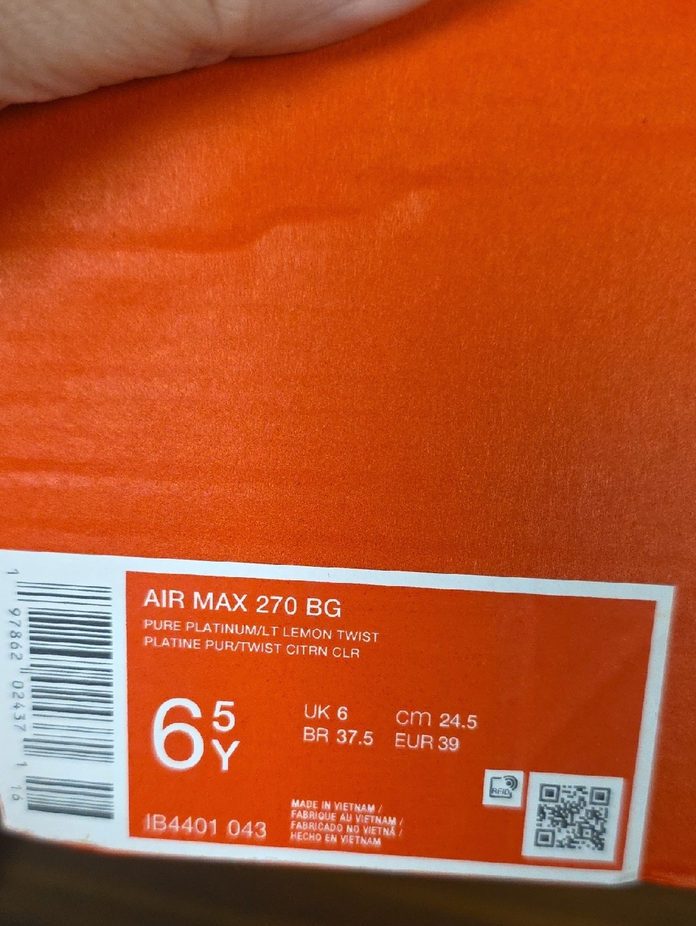 Nike Air Max 270 BG Pure Platinum/Lemon Twist Women's 8/ Youth 6.5 IB4401-043 - Picture 11 of 12